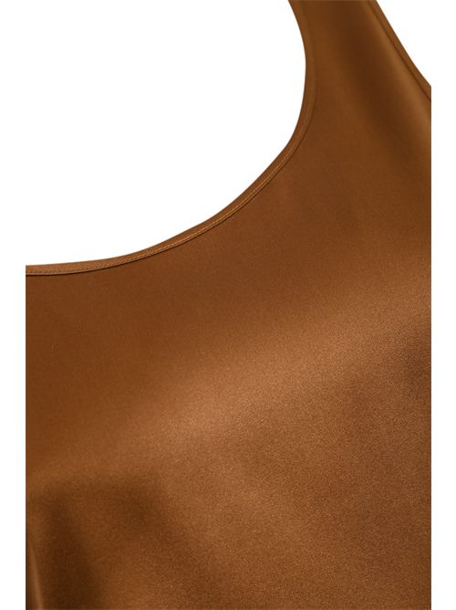 Canotta Pan in raso di seta Cuoio MM Max Mara | 2526166017600014